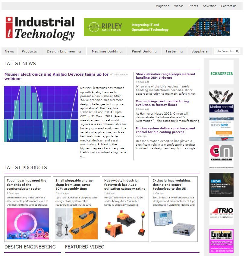 New website launched for design engineers, machine builders and systems integrators